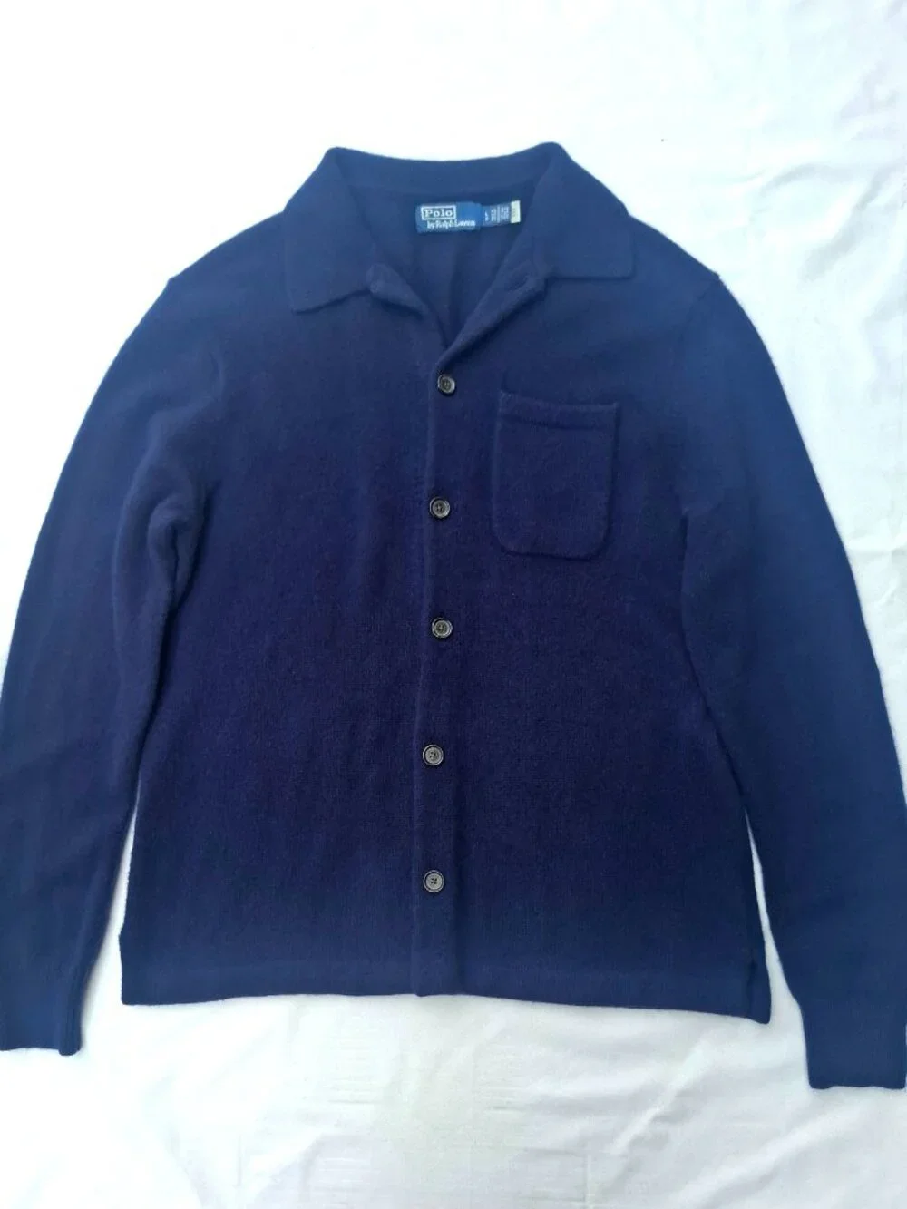 Polo Ralph Lauren Wool Cashmere Men's Cardigan Sweater Large Navy Classic Preppy